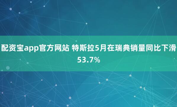 配资宝app官方网站 特斯拉5月在瑞典销量同比下滑53.7%