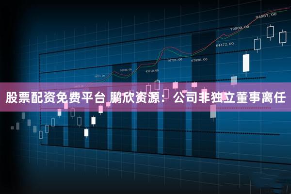 股票配资免费平台 鹏欣资源：公司非独立董事离任
